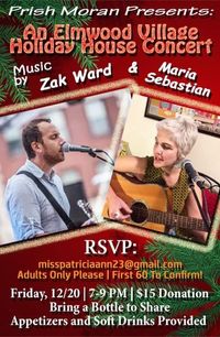 Holiday House Concert with Zak Ward! Open to the Public!