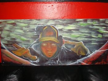 DJ Sticky painting by Loren Doner
