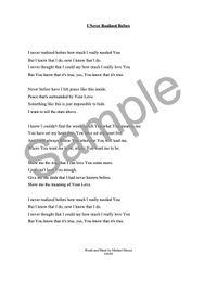 THERE IS A RAINBOW - Lyric Sheet