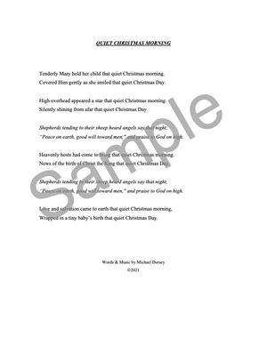 QUIET CHRISTMAS MORNING - Lyric Sheet