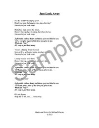 JUST LOOK AWAY - Lyric Sheet