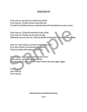 FROM NOW ON - Lyric Sheet