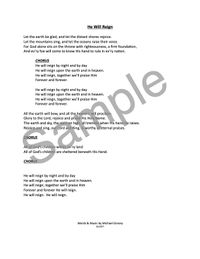 HE WILL REIGN - Lyric Sheet