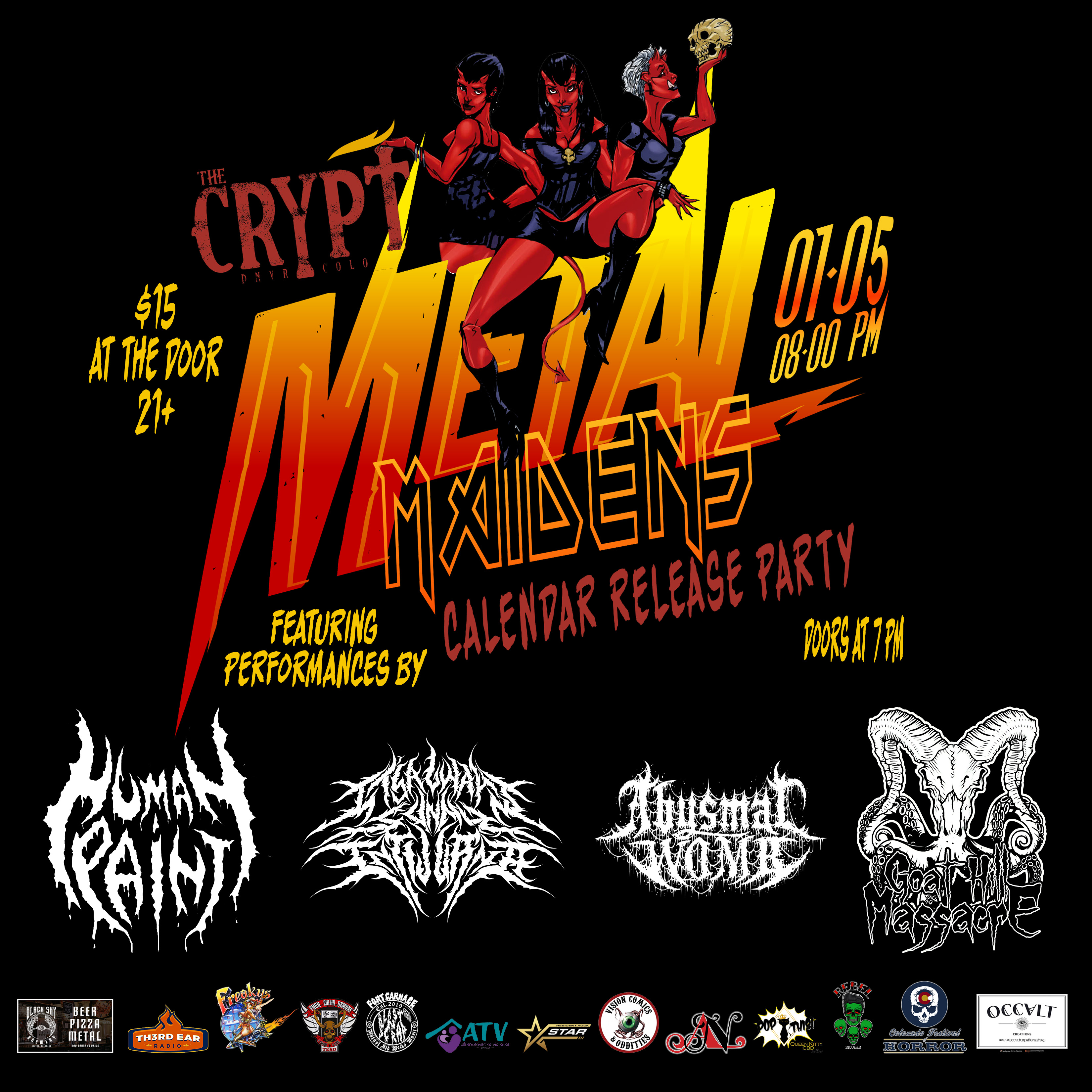 Metal Maidens Calendar Release Party The Crypt Jan 5, 2024, 600PM