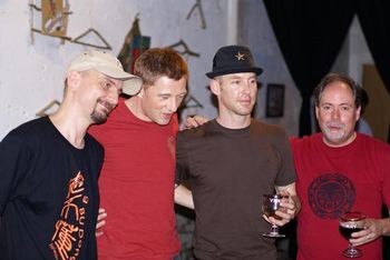 Dog Pig Art Cafe, Kaohsiung, Taiwan 2008; (L-R) Atze Ton, Volker Wiedersheim, Olli Klomp, Dennis Rea
