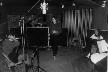 Producer George Soler sets the tone for the next song, Crystal Records Recording Session, Life Studios, Taipei, Taiwan 1991
