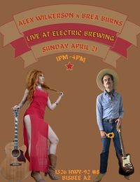Brea Burns and Alex Wilkerson at Electric Brewing