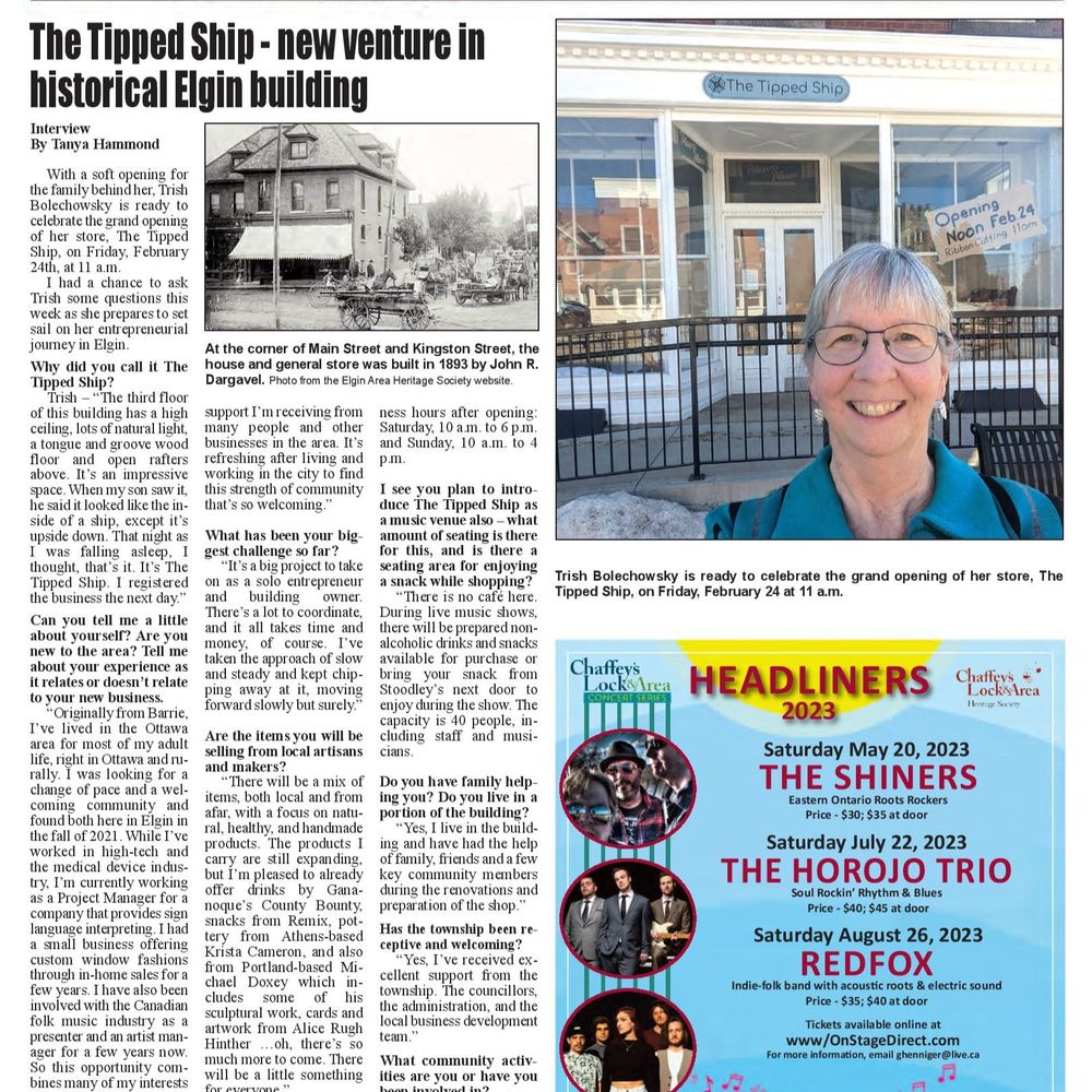 The back page of the Mirror-Review newspaper with an article about the opening of The Tipped Ship