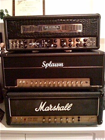 The amp head collection. Mesa boogie stiletto / Splawn quick rod / Marshall JCM 800
