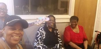 Sheryl as Director of Music For Chicago Blues Fest. In photo r-l Sheryl, Sherri Weathersby, Shirley Johnson and Mary Lane
