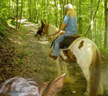 Rogan leads on the trail
