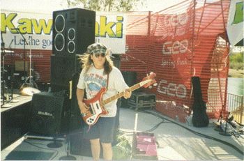 noe valles ..lake havaseu nevada..1994..opening for The Romantics Spring Break...this was soundcheck...
