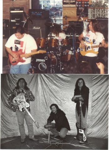 above foto...valles bros playing live in harlingen texas 1993...black and white foto promo ...of band 1991 los angeles california...
