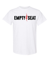 White Empty Seat shirt with alternative block letter logo