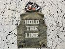 (SOLD)   HOLD THE LINE custom sleeveless jean jacket with detachable hoodie