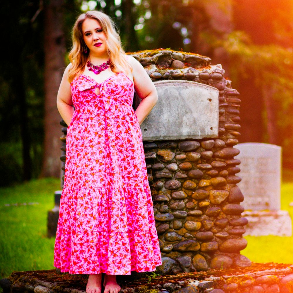 Meagan Hope Music in a graveyard for the Good Mourning album shoot