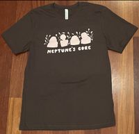 T-shirt: Brown shirt with pink design