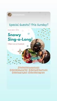 Mary Bee's Snowy Sing-a-Long for the RI Food Bank (Facebook Live) special guest performances