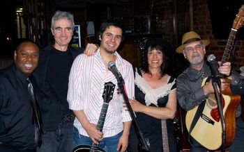 The Vestapolitans' CD release party for "Le Blues Hot", 2008. Barry Harrison, V.D. King, Dave Gross, Margey Peters, Brad Vickers Photo by Jimi P. White
