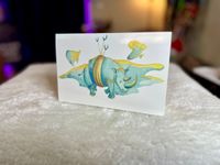 Rhino Clouds single greeting card 