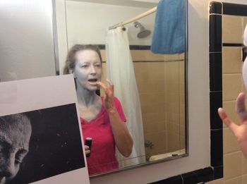 Actor J.C. Hoffman gets ready to look "dusted"
