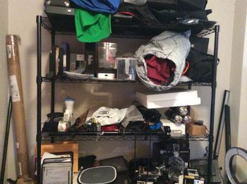 Props and more props piled high in my back home office
