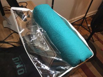 The teal bed spread used in the movie

