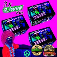 3 x GLOW PARTY KITS - UV BLACK LIGHTS & Free EXPRESS postage!