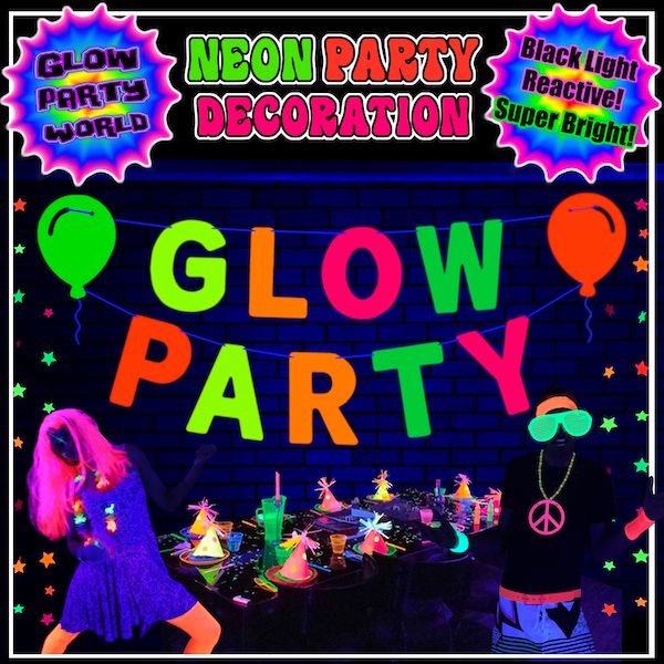 Glow Party Banner (glows under blacklight)