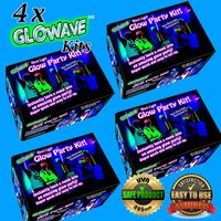 4 x GLOW PARTY KITS - UV BLACK LIGHTS - Free EXPRESS Postage.