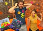 Peace & Flower Decorations with Blu tack (Glows under black light)