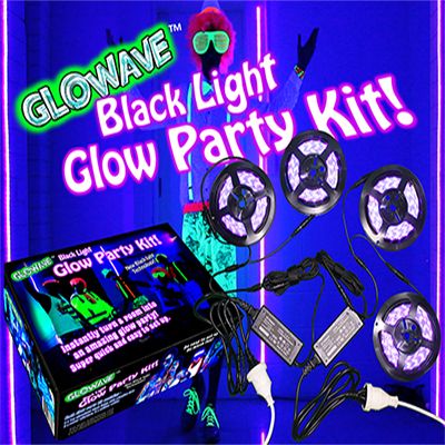 For a successful glow party you must surround the room and the party guests with black light from all angles. These packages are perfect for getting an awesome glow from all directions. 