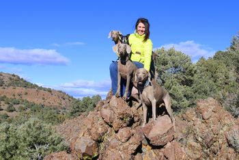 Lani - with her dogs.
