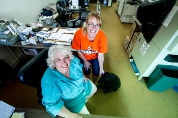 "We’ve been at this location 45 years.  We’re the oldest business on the street." Pat Wills with daughter Andrea, Wills Printing Company, 417 E Patapsco Avenue
