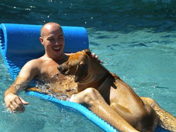 Water fun for Sebastian and his daddy!
