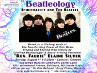 Elaine Silver presents "Beatleology: The Concert and Lecture" outdoors on the Lawn. (Inside if rain)