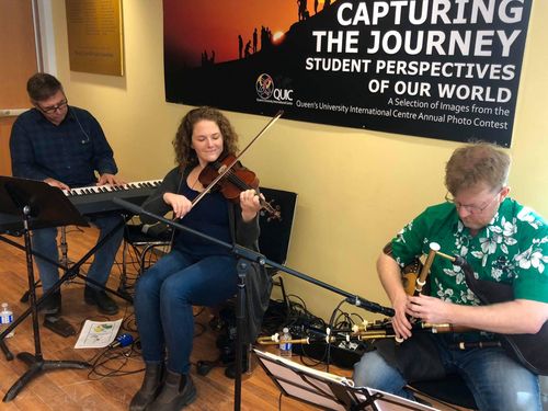 From left to right: Martin, Meghan and Ian accompanying Ceili dancers in Kingston, Ontario