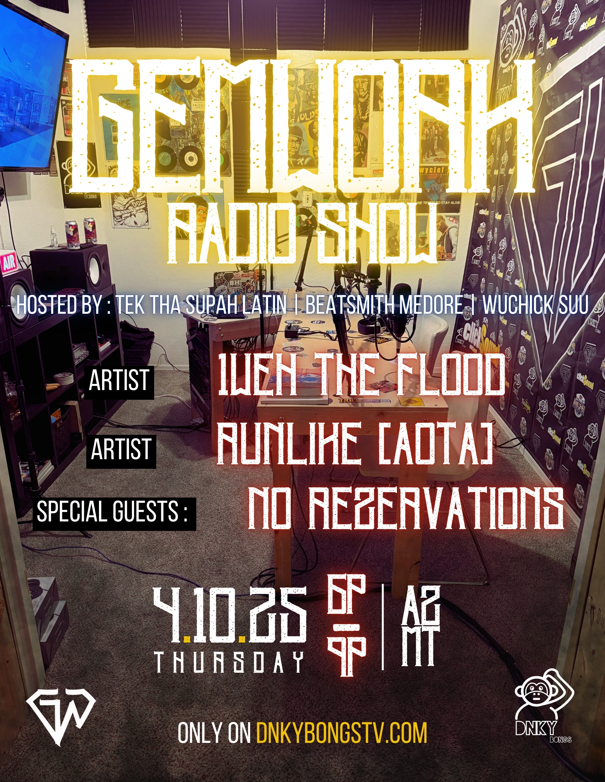 GEMWORK RADIO EP 41025 – NO REZERVATIONS, RUNLIKE (AOTA CREW), 1WEH THE FLOOD episode artwork