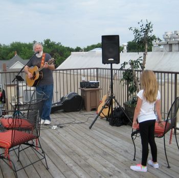 Rooftop with granddaughter Sammy
