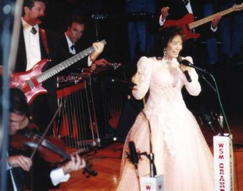 Playing with Loretta Lynn on the Ryman stage
