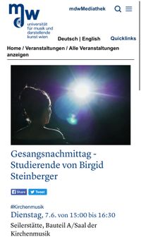 Gesangsnachmittag - Studierende von Birgid Steinberger