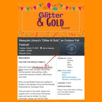 "Glitter & Gold" Fall Festival @ Mesquite Library Outdoor Plaza