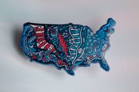 Blue Metal RWB - Promised Land Pin Art