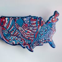 Blue Metal RWB - American Tune Pin Art