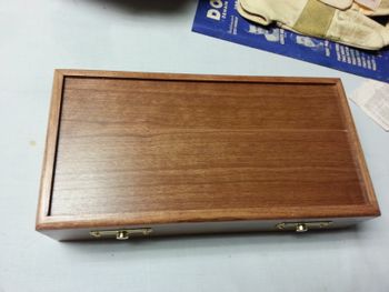 Cherry case with cherry stain.
