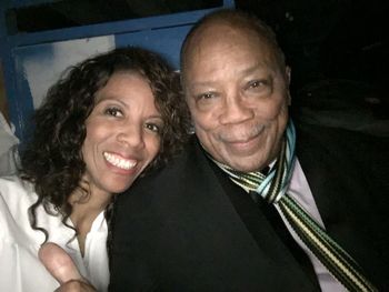 Marianne and Quincy Jones backstage
