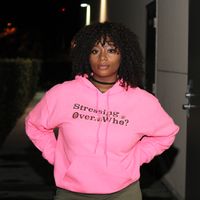 "Stressing Over Who?" Women's Hoodie (Weed Leaf Design)