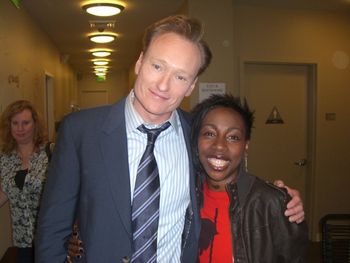 Gina & Conan at Backstage at The Tonight show..
