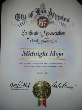 City of Los Angeles Honors Midnight Mojo!
