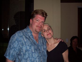 Enjoying a moment with bassist/vocalist Rachel Haden
